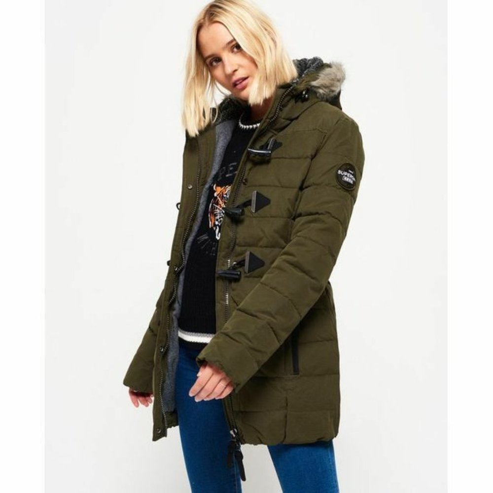 SUPERDRY Microfibre Toggle Puffle Jacket green